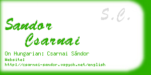 sandor csarnai business card